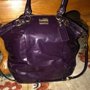 Coach Madison patent leather lindsey satchel bag